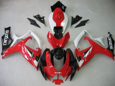 Meilleurs Carénage Moto Suzuki GSXR 600 / GSXR 750 2006-2007 - Blanc Rouge Noir Brillant