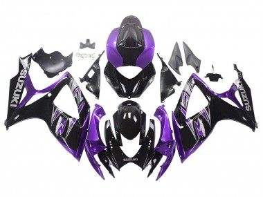 Meilleurs Kits Carénage Moto Suzuki GSXR 600 / GSXR 750 2006-2007 - Violet Noir Brillant