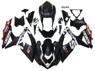 Meilleurs Carénages Moto Suzuki GSXR 600 / GSXR 750 2008-2010 - Noir Mat Rouge Blanc