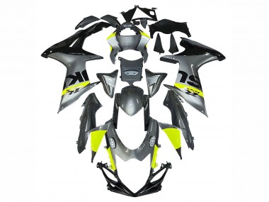 Meilleurs Carénages Moto Suzuki GSXR 600 / GSXR 750 2011-2024 - Argent Jaune Noir