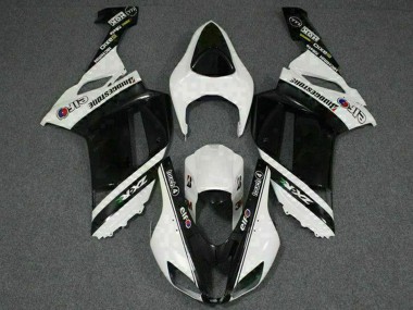 Meilleurs Carénages Moto Kawasaki ZX6R 2007-2008 - Noir Blanc Elf