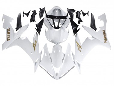 Meilleurs Carénages Moto Yamaha YZF 1000 R1 2004-2006 - Blanc Or Décalque