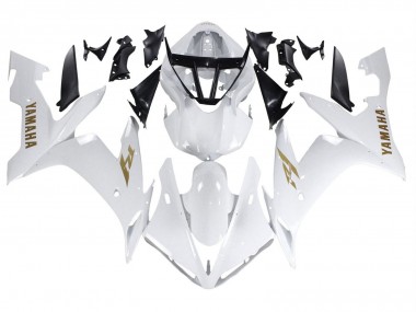 Meilleurs Carénages Moto Yamaha YZF 1000 R1 2004-2006 - Blanc Or Décalque