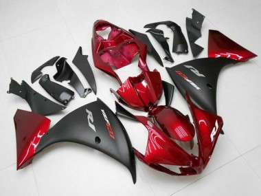 Meilleurs Carénages Moto Yamaha YZF 1000 R1 2009-2011 - Rouge Noir Mat