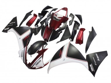 Meilleurs Carénages Moto Yamaha YZF 1000 R1 2009-2011 - Rouge Blanc Noir Mat