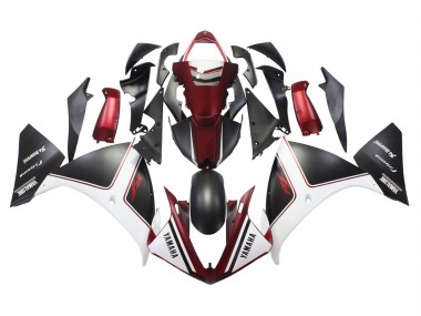 Meilleurs Carénages Moto Yamaha YZF 1000 R1 2009-2011 - Rouge Blanc Noir Mat
