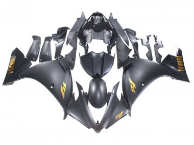 Meilleurs Carénages Moto Yamaha YZF 1000 R1 2012-2014 - Noir Mat Or Décalque