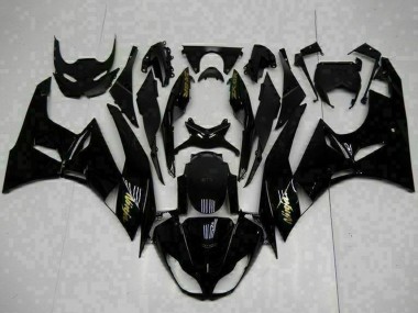 Meilleurs Carénages Moto Kawasaki ZX6R 2009-2012 - Noir Brillant Or Ninja