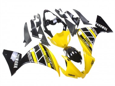 Meilleurs Carénages Moto Yamaha YZF 1000 R1 2012-2014 - Jaune Blanc Noir