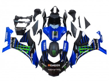 Meilleurs Carénages Moto Yamaha YZF 1000 R1 2015-2019 - Bleu Noir Mat Vert Monstre ENEOS