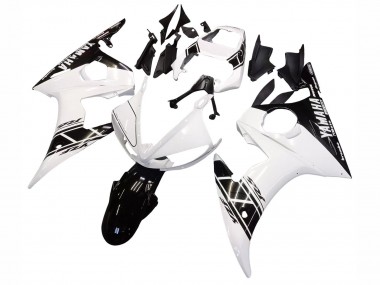 Meilleurs Carénage Moto Yamaha YZF R6 2003-2004 - Blanc Noir Brillant