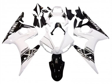Meilleurs Carénage Moto Yamaha YZF R6 2003-2004 - Blanc Noir Brillant