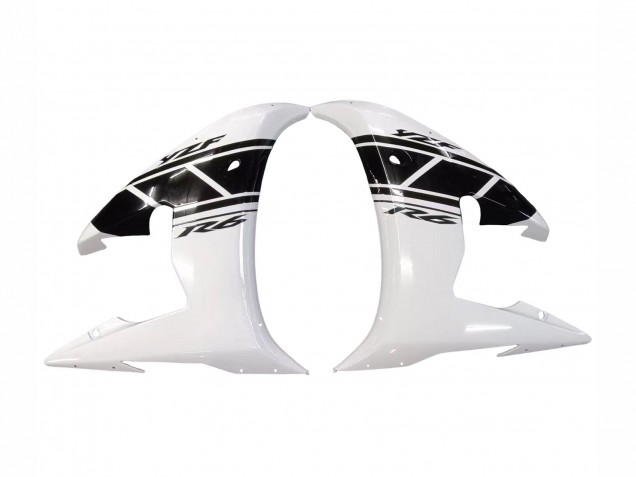 Carénages Moto Yamaha YZF R6S 2006-2009 - Blanc Noir Brillant