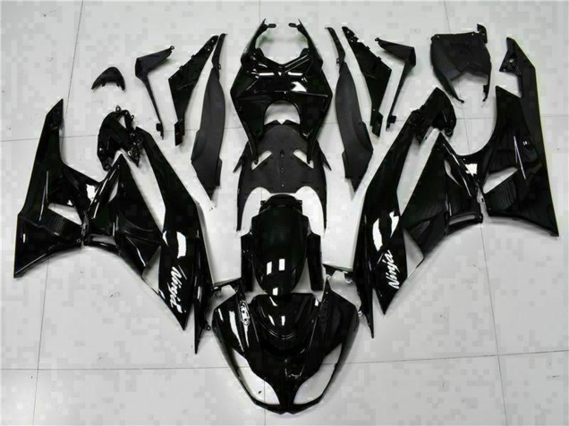 Carénages Moto Kawasaki ZX6R 2009-2012 - Noir Brillant Blanc Ninja
