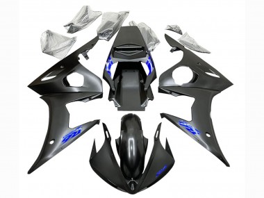 Meilleurs Carénages Moto Yamaha YZF R6 2003-2004 - Noir Mat Bleu