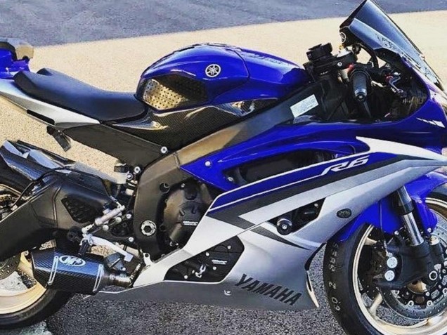 Carénages Moto Yamaha YZF 600 R6 2008-2016 - Argent Bleu