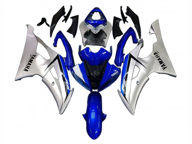 Carénages Moto Yamaha YZF 600 R6 2008-2016 - Argent Bleu