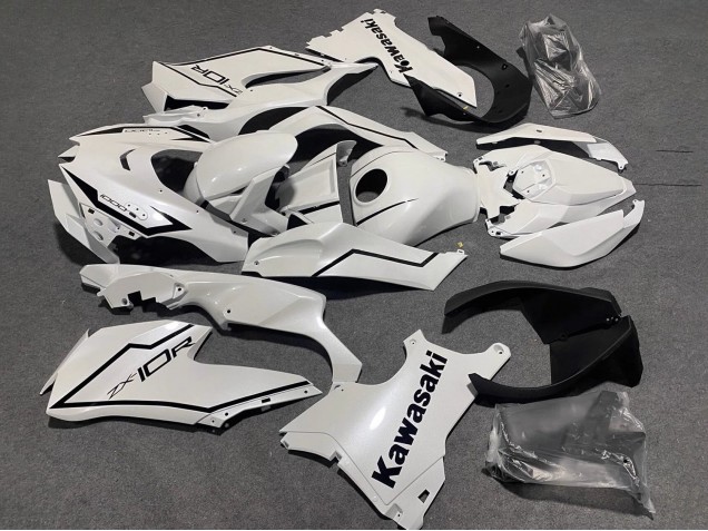 Carénages Moto Kawasaki ZX10R 2021-2025 - Blanc Perle Noir