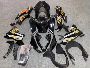 Meilleurs Carénages Moto Kawasaki ZX10R 2021-2025 - Noir Brillant Or Elf Neige