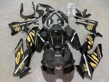 Meilleurs Carénages Moto Kawasaki ZX10R 2021-2025 - Noir Brillant Or Elf Neige