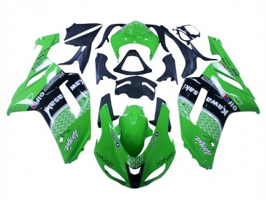 Meilleurs Carénages Moto Kawasaki ZX6R 2007-2008 - Vert Noir Ninja