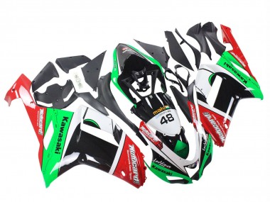 Meilleurs Carénages Moto Kawasaki ZX6R 2007-2008 - Vert Rouge