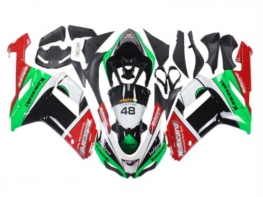 Meilleurs Carénages Moto Kawasaki ZX6R 2007-2008 - Vert Rouge