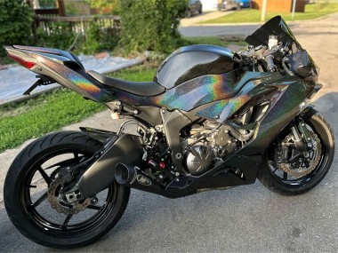Meilleurs Carénages Moto Kawasaki ZX6R 2019-2022 - Noir Arc-en-ciel