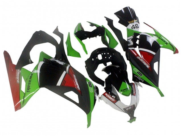 Carénages Moto Kawasaki EX300 2013-2017 - Vert Blanc Rouge Noir Elf