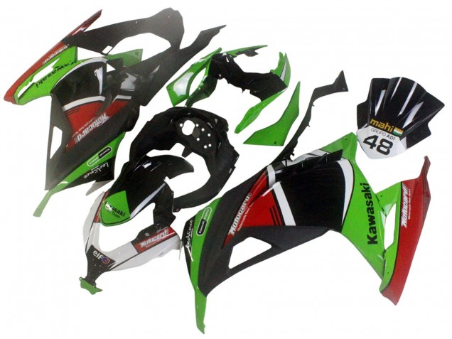 Carénages Moto Kawasaki EX300 2013-2017 - Vert Blanc Rouge Noir Elf