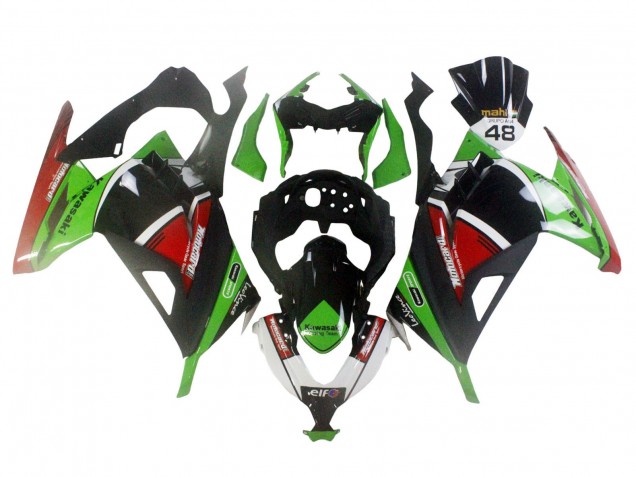 Carénages Moto Kawasaki EX300 2013-2017 - Vert Blanc Rouge Noir Elf