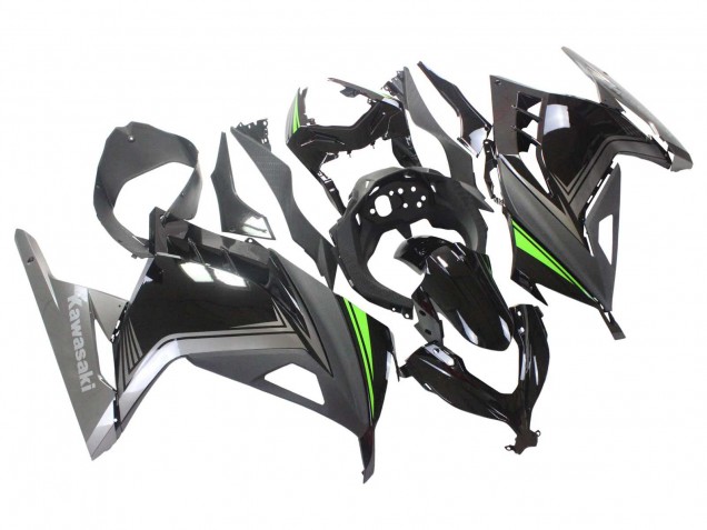 Carénages Moto Kawasaki EX300 2013-2017 - Noir Brillant Noir Mat Vert
