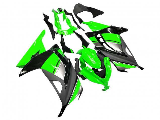 Carénages Moto Kawasaki EX300 2013-2017 - Vert Argent Noir