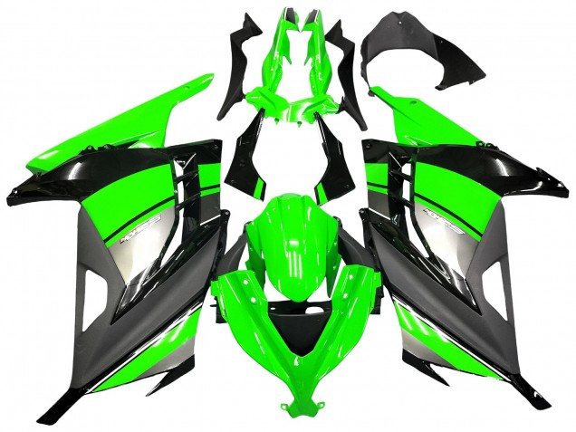 Carénages Moto Kawasaki EX300 2013-2017 - Vert Argent Noir