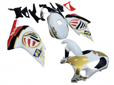 Meilleurs Carénages Moto Aprilia RS125 2000-2005 - Blanc Jaune Rouge