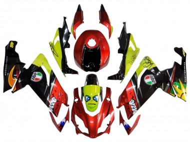 Meilleurs Carénages Moto Aprilia RS4 50 125 2012-2018 - Rouge Jaune Noir Brillant Requin