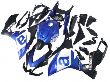 Meilleurs Carénages Moto Aprilia RS4 50 125 2012-2018 - Bleu Blanc Noir Mat