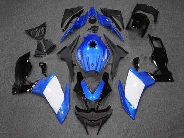 Meilleurs Carénages Moto Aprilia RS4 50 125 2012-2018 - Bleu Blanc Noir Brillant