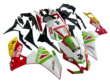 Meilleurs Carénage Moto Aprilia RS4 50 125 2012-2018 - Blanc Rouge Vert Jaune Alitalia