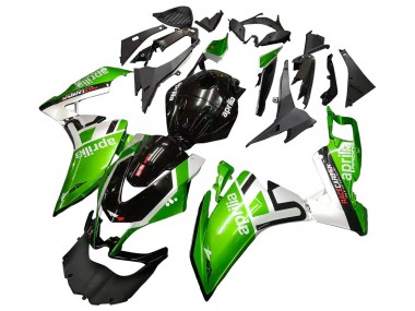 Meilleurs Carénages Moto Aprilia RS4 50 125 2012-2018 - Blanc Vert Noir Brillant