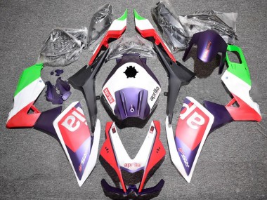 Meilleurs Carénages Moto Aprilia RS4 50 125 2012-2018 - Blanc Vert Rouge Violet