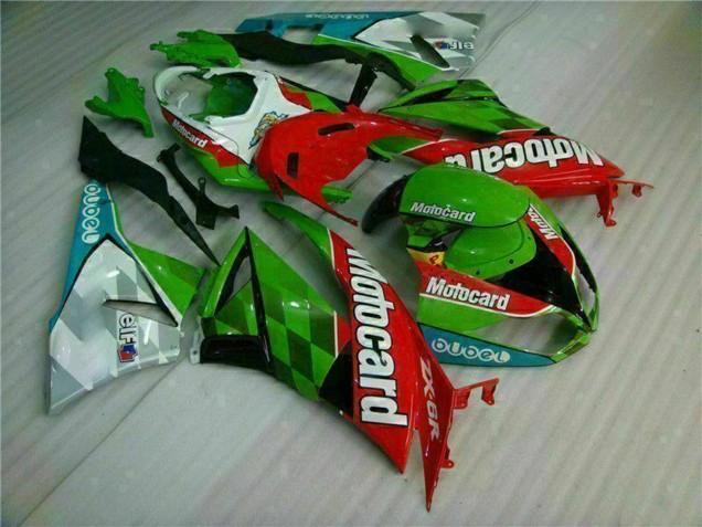 Carénages Moto Kawasaki ZX6R 2009-2012 - Vert Blanc Rouge Noir Bleu Motocard