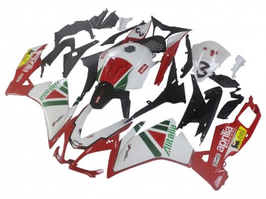 Meilleurs Kits Carénage Moto Aprilia RS4 50 125 2012-2018 - Blanc Rouge Vert Jaune Alitalia