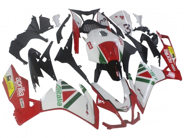 Kits Carénage Moto Aprilia RS4 50 125 2012-2018 - Blanc Rouge Vert Jaune Alitalia