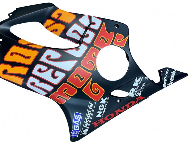 Carénages Moto Honda CBR600 F4i 2004-2007 - Noir Mat Orange Rossi