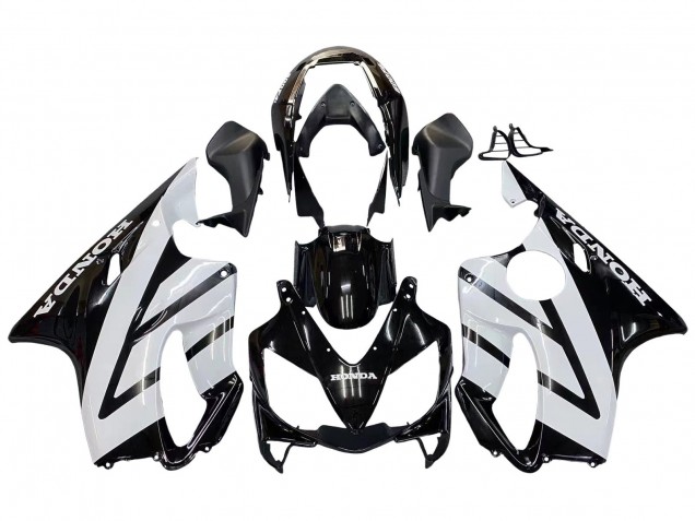 Carénages Moto Honda CBR600 F4i 2004-2007 - Blanc Noir Brillant
