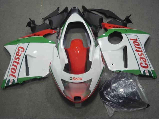 Carénages Moto Honda CBR1100XX Blackbird 1996-2007 - Blanc Rouge Vert Castrol