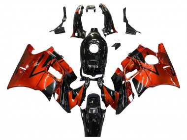 Meilleurs Carénages Moto Honda CBR600 F2 1991-1994 - Orange Noir Brillant