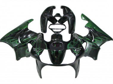 Meilleurs Carénages Moto Honda CBR900RR 919 1998-1999 - Noir Brillant Vert Flamme