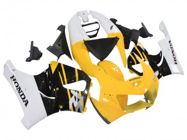 Meilleurs Carénages Moto Honda CBR900RR 919 1998-1999 - Blanc Jaune Noir Brillant